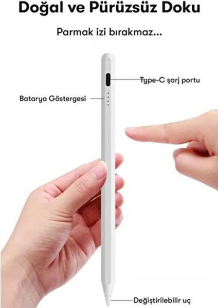 P-01 Beyaz Tüm Cihazlarla Uyumlu For Mi Pad Pen Kapasitif Çizim Ve Tasarım Dokunmatik Kalem
