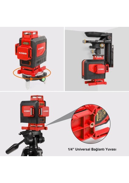 KBL35GTP Şarjlı 4X360⁰ Otomatik Hizalamalı Yeşil Çapraz Çizgi Lazer Distomat + Uzaktan Kumanda + Tripod fiyatları