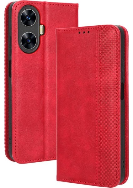 Realme C55 4g Cüzdan Manyetik Kapatma Pu Deri Için Kılıf (Yurt Dışından)