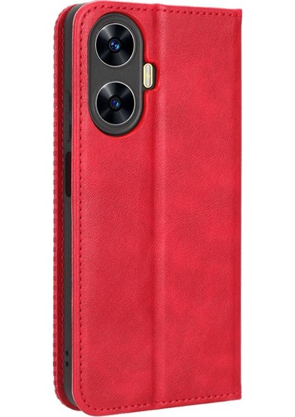 Realme C55 4g Cüzdan Manyetik Kapatma Pu Deri Için Kılıf (Yurt Dışından)