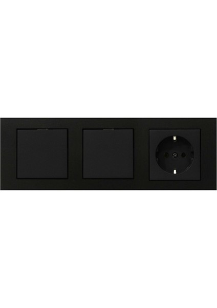 Grano Siyah 3'lü Set Anahtar, Anahtar ve Topraklı Priz Set