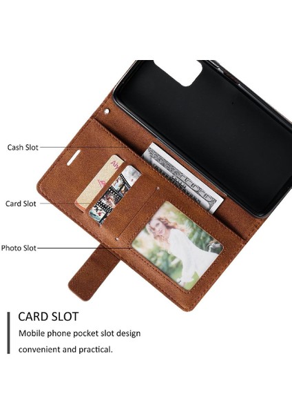 Xiaomi Redmi 9t Manyetik Pu Deri Kart Tutucu Kickstand Cüzdan (Yurt Dışından)