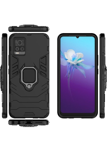 Vıvo V20 Için Kılıf 360 &deg; Dönen Halka Kickstand Darbeye Kapak Askeri (Yurt Dışından) modelleri