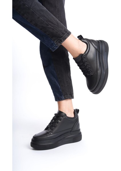 Kadın Içten Gizli Topuklu Siyah Spor Ayakkabı Sneaker modelleri