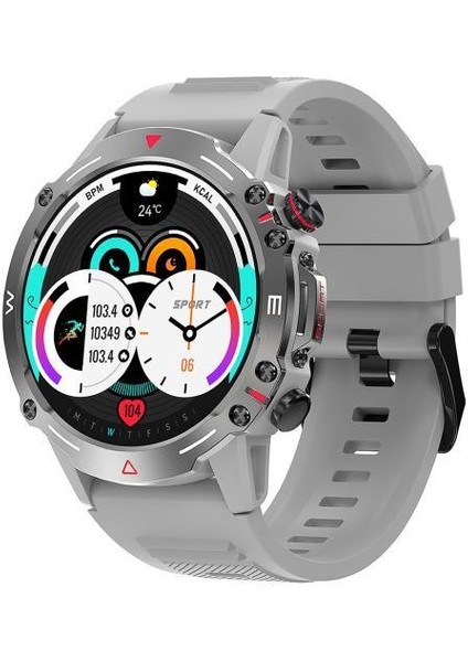 Smart Watchh 1.43" Amoled Hd Ekran 410 Mah Pil Ömürlü Akıllı Saat Gri