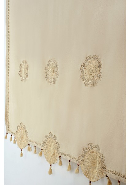 Pamuk Buldan Perdesi Yuvarlak El Oyma Yıkanmış Yumuşatılmış Kumaş Otantik Bodrum Perdesi Sezon fiyatları