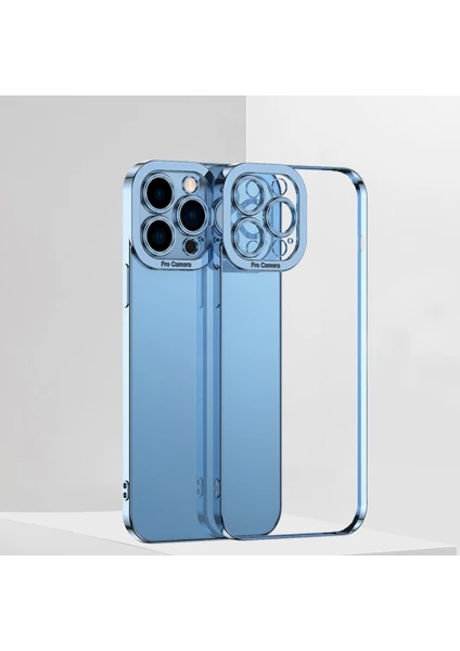 Fashion Series iPhone 12 Pro Kılıf Renkli Kenar Lazer Çerçeveli Silikon Kılıf