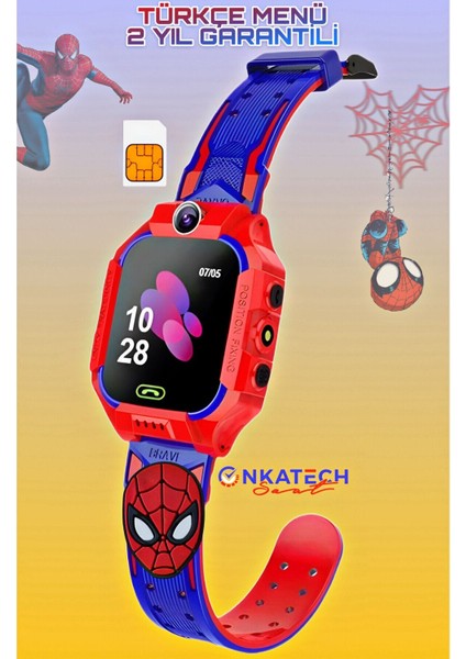 Örümcek Adam Sim Kartlı Lbs Konum Takipli Akıllı Çocuk Saati