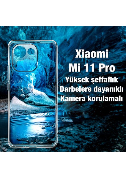 Xiaomi Mi 11 Pro Kılıf Kamera Korumalı Ultra Ince Şeffaf Silikon Kılıf