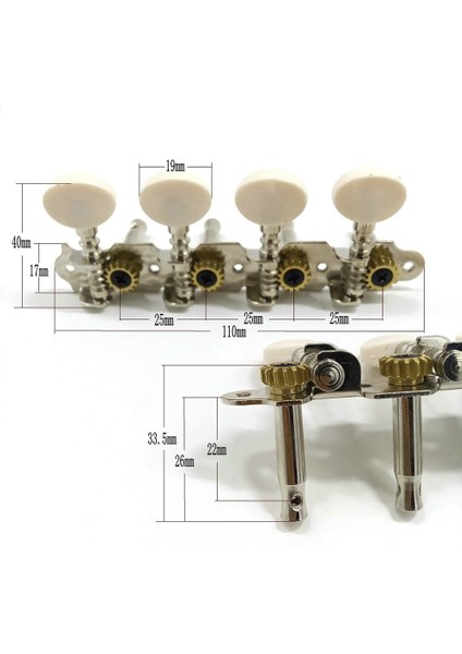 4-Link 8 Telli Mandolin Tek Delikli Çelik Sütun Telli Düğme 8 Telli Kıvırıcı Enstrüman Akort Cihazları (Yurt Dışından)