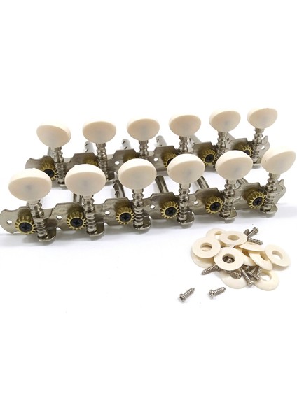 12 Strings Akustik Gitar Akort Mandalları Krom Kaplama Makine Kafaları 6l 6r Akustik Gitar Aletleri Aksesuar Parçası (Yurt Dışından)