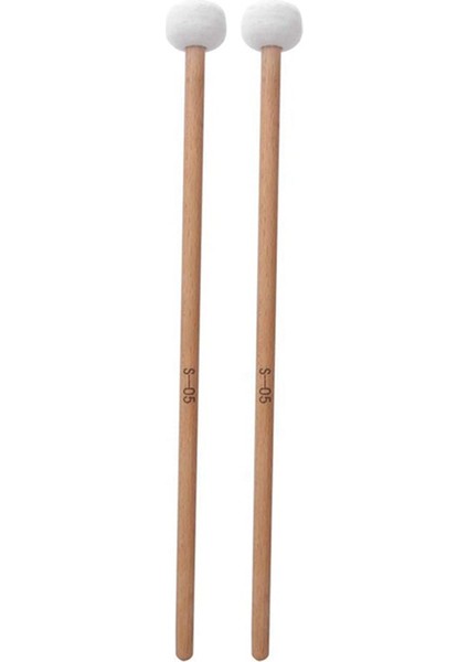 Timpani Trampet Davul Enstrüman Aksesuarları Için 2 Baget Beyaz Keçe Baget Vurmalı Tokmaklar. (Yurt Dışından)
