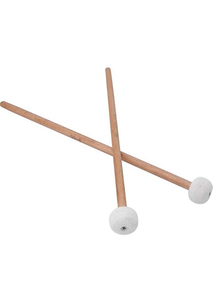 Timpani Trampet Davul Enstrüman Aksesuarları Için 2 Baget Beyaz Keçe Baget Vurmalı Tokmaklar. (Yurt Dışından)