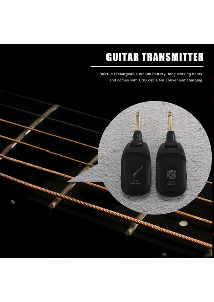 Kablosuz Gitar Sistemi Dahili Şarj Edilebilir 4 Kanal Elektro Gitar Bas Için Kablosuz Gitar Verici Alıcı (Yurt Dışından)