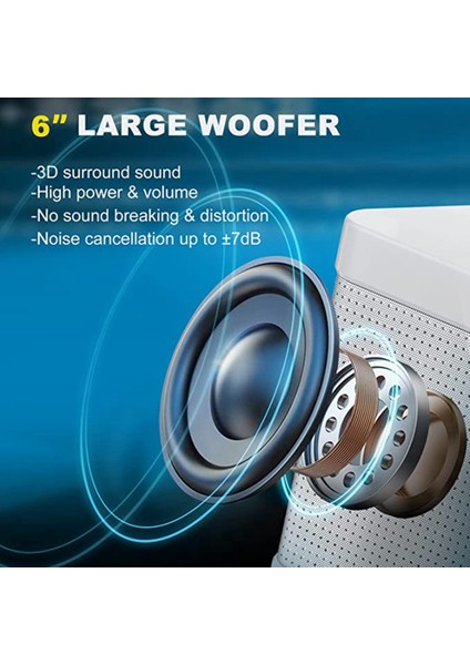 , 2 Kablosuz Mikrofonlu Taşınabilir Bluetooth Pa Sistemi, Aile Toplantısı, Toplantı, Piknik (Yurt Dışından)