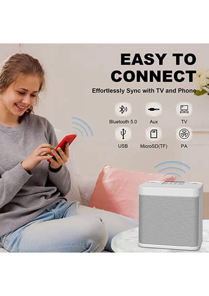 , 2 Kablosuz Mikrofonlu Taşınabilir Bluetooth Pa Sistemi, Aile Toplantısı, Toplantı, Piknik (Yurt Dışından)
