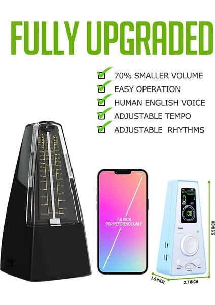 Elektronik Metronom Dijital Metronom Piyano Için Evrensel Metronom Gitar Keman Davul Için Metronom, Siyah (Yurt Dışından)