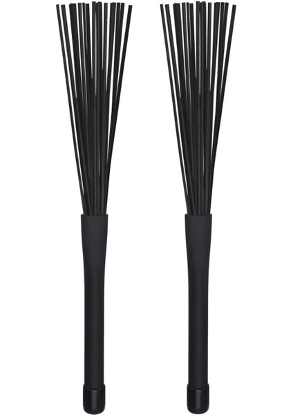 1 Çift Caz Davul Fırçası Geri Çekilebilir Davul Çubukları 32 cm Siyah (Yurt Dışından)