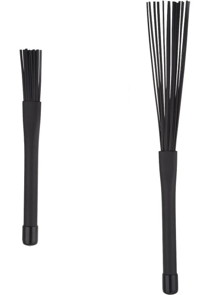 1 Çift Caz Davul Fırçası Geri Çekilebilir Davul Çubukları 32 cm Siyah (Yurt Dışından)