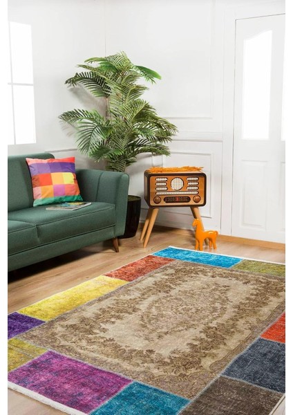 Klasik Bej Dijital Baskılı Makinede Yıkanabilir Kaymaz Taban Saçaklı Halı Hk128 fiyatları