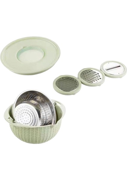 Karıştırma Kasesi ile Kevgir Çok Kullanımlı Mutfak Meyve Drenaj Sepeti Spagetti Yeşil (Yurt Dışından)