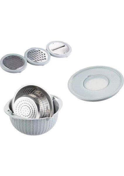 Karıştırma Kasesi ile Kevgir Çok Kullanımlı Mutfak Meyve Drenaj Sepeti Spagetti Mavi (Yurt Dışından)