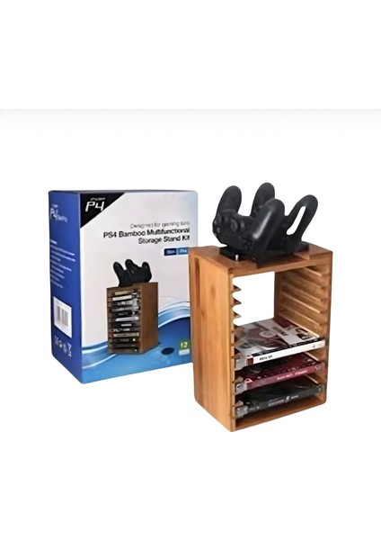 PS4 Uyumlu Fonksiyonel Stand Bambu Oyun Standı Ahşap (PS4 Serisi Uyumlu)