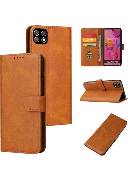 Samsung Galaxy A22 5g Deri Folio Flip Case Kart Ekleme ile (Yurt Dışından)