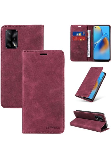 Oppo Için Kılıf A74 4G/A95 4g Koruyucu Manyetik Folio Cüzdan Pu Deri (Yurt Dışından)