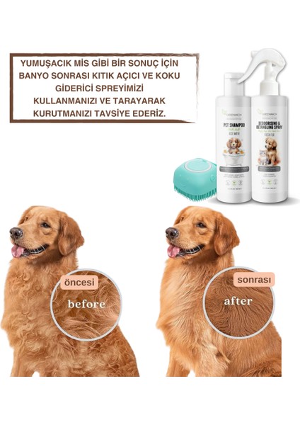 Vücut ve Pati Şampuanı Bit Pire Kene Parazit Uzaklaştırıcı Tahriş Giderici Vegan Organik Kedi Köpek 400 ml