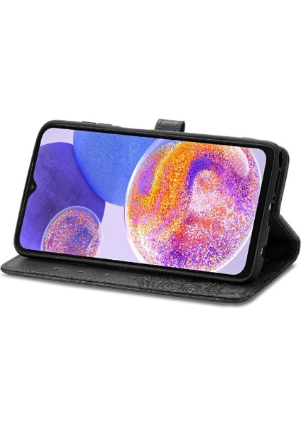 Samsung A23 Flip Kapak Darbeye Zarif Desen Deri Kılıf (Yurt Dışından) fiyatları