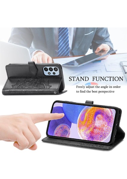 Samsung A23 Flip Kapak Darbeye Zarif Desen Deri Kılıf (Yurt Dışından) modelleri