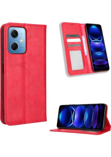 Xiaomi Redmi Için Not 12 5g Manyetik Kapatma Pu Deri Cüzdan (Yurt Dışından)