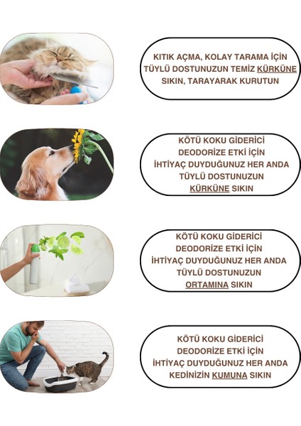 Tüy Dolaşıklık Kıtık Açıcı Koku Giderici Kolay Tarama Spreyi Vegan Kedi Köpek Uzun Kısa Parlak Tüyler 400 ml