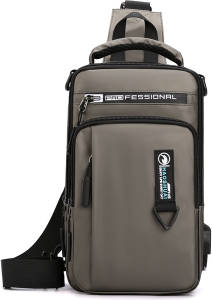 Yuekeda-Erkekler USB Şarj Crossbody Çantası (Yurt Dışından)