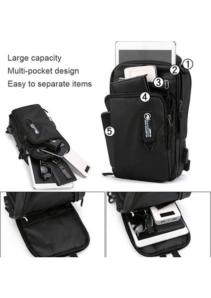 Yuekeda-Erkekler USB Şarj Crossbody Çantası (Yurt Dışından) modelleri