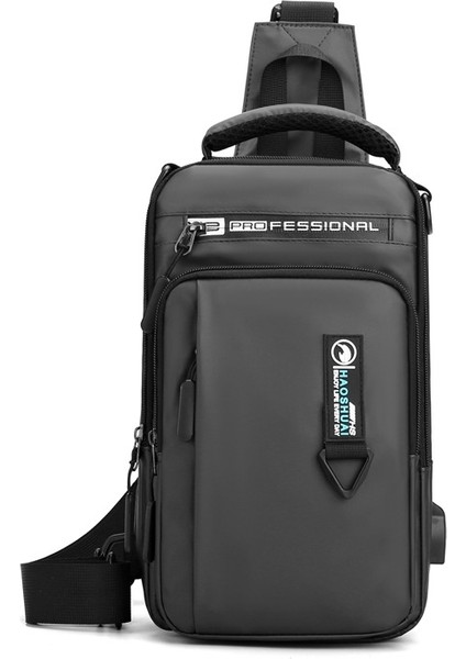 Yuekeda-Erkekler USB Şarj Crossbody Çantası (Yurt Dışından)