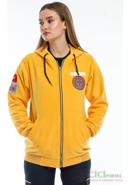 112 Acil Kapşonlu Polar Sarı