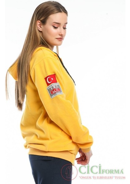 112 Acil Kapşonlu Polar Sarı
