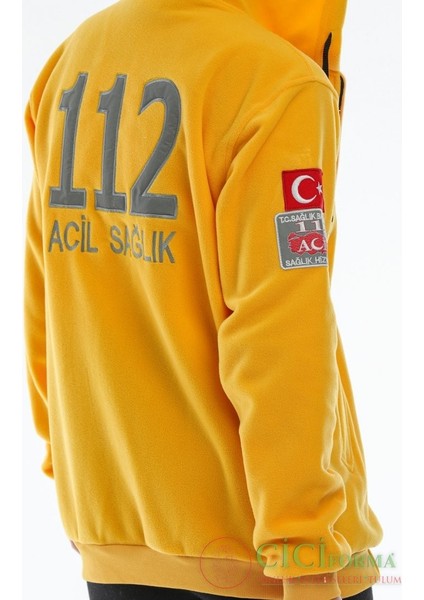 112 Acil Kapşonlu Erkek Polar Sarı fiyatları