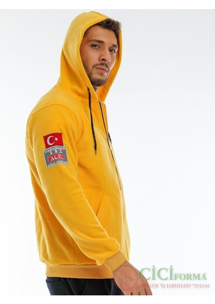 112 Acil Kapşonlu Erkek Polar Sarı indirimleri