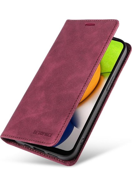 Samsung Galaxy A03 Pu Deri Folio Cüzdan Manyetik Koruyucu Kılıf (Yurt Dışından)