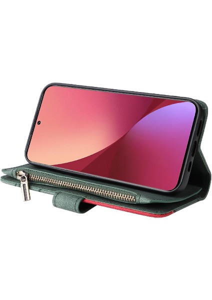 Xiaomi 12 5g Iki Renkli Dikiş Kickstand Koruyucu Fermuar (Yurt Dışından)