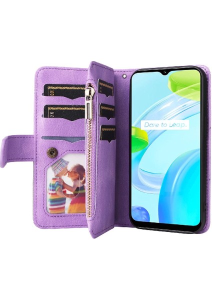 Kart Yuvası Standı Kickstand Koruyucu Fermuar ile Realme C30 4g Için Kılıf (Yurt Dışından) fırsatları