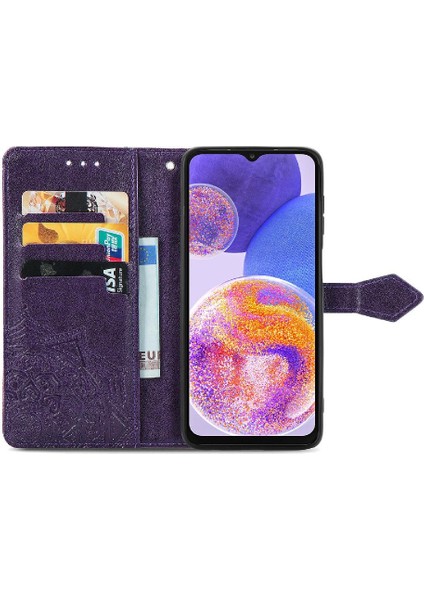 Samsung A23 Flip Kapak Darbeye Zarif Desen Deri Kılıf (Yurt Dışından) indirimleri