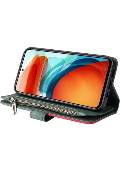 Xiaomi Poco X3 Gt 5g Fermuar Cüzdan Tarzı Iki Renkli Dikiş (Yurt Dışından)