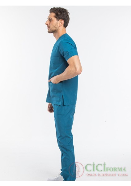 Zarf Yaka Petrol Mavisi Takım modelleri