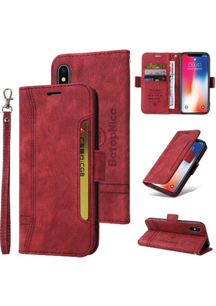 Iphone Xs Max Kart Yuvaları Için Kılıf Cüzdan Kapak Çevirin Tpu Deri Manyetik (Yurt Dışından)