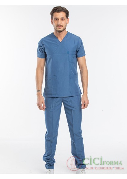Zarf Yaka Petrol Mavisi Erkek Takım
