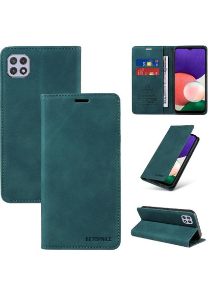 Samsung Galaxy A22 5g Için Kılıf Koruyucu Manyetik Folio Cüzdan Pu Deri (Yurt Dışından)